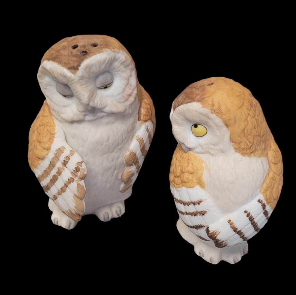 Vintage Franklin Mint Noah's Ark Owl Salt and Pepper Shaker